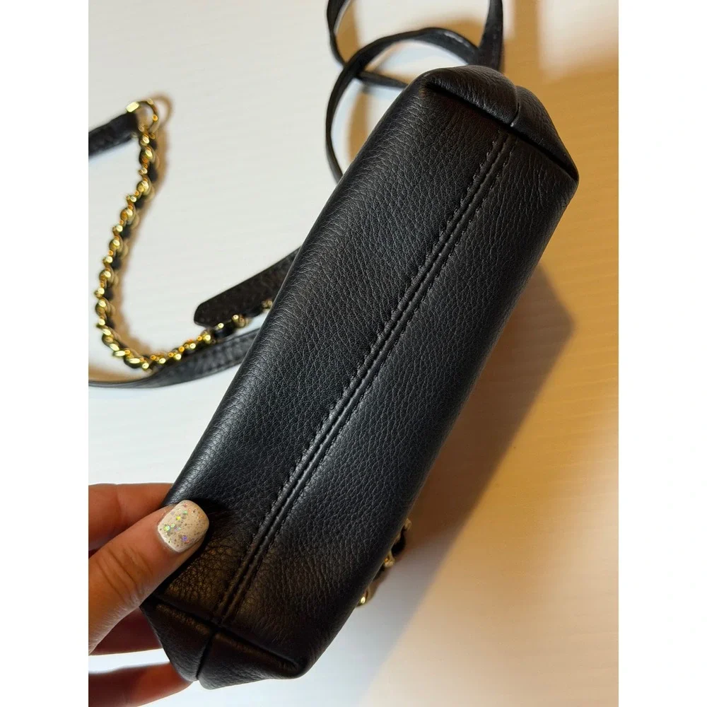 Aimee Kestenberg Heart Breaker Mini Crossbody Black Red Leather Gold Chain Bag